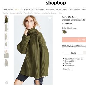 Acne Studios Oversized Ribbed turtleneck sweater